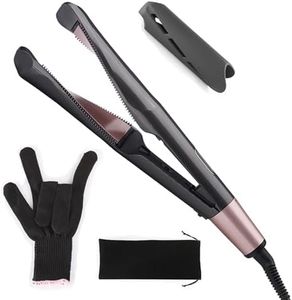 Hair Straightener, ManKami 2 in 1 Curl and Straight Confidence Hair Curler Unique Twisted Plate Design Straightening and Curling Flat Iron for All Hair Types