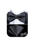 Barry.Wang Men's Paisley Silk Pre-tied Bow Tie Set Pocket Square and Cufflinks for Weddings and Formal Events