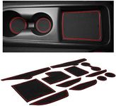 CupHolderHero fits Hyundai Veloster Accessories 2019-2023 Premium Custom Interior Non-Slip Anti Dust Cup Holder Inserts, Center Console Liner Mats, Door Pocket Liners 12pc Set (Red Trim)