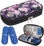 BOMKEE Insulin Cooler Travel Case for Diabetic, Insulin Cooling Case Travel Insulin Pen Case Cooler Insulin Bag Carrying Organizer for Diabetic Supplies with 2 Ice Pack