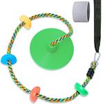 Fentin Tree Swing Sets for Backyard Green Rope Disc Swing Saucer 6 7 8 9 Year Old Boys Girls Birthday Games for Kids Outdoor Indoor Swing Set Accessories(RS-001Green)