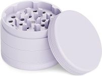 Movaleaf Ceramic Grinder/Crusher, Non-Stick, 4-Piece, Nano Ceramic Coated Herb Mill, Diameter 63 mm, Includes Carry Bag, Pollen Scraper and Brush. (Purple)