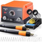 Wood Burning Kit, Preciva 935 Pyrography Wooding Burner Tool Set, 250-750°C Temperature Adjustable Encarving Kit with 2 Pyrographing Pen, 20 Soldering Tips, Fast Heating for DIY Engraving Work