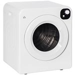 HOMCOM Electric Portable Dryer Compact Laundry Dryer Machine 1300W 13.2lbs Capacity Stainless Steel Tub 3.22 Cu. Ft. Tumble Dryer with 7 Drying Modes for Apartment Dorm (White)