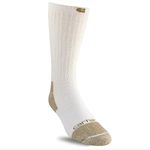 Carhatt Mens Midweight Cotton Blend Steel Toe Sock 2 Pack, Carhartt White, Shoe Size: 6-12