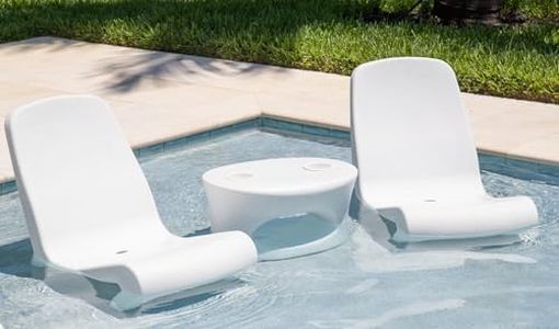 REZVANI FURNITURE STUDIO Tenjam Freelo Lounge Chair for Sun Shelf and Pool Tanning Ledge That Supports up to 11" of Water Depth