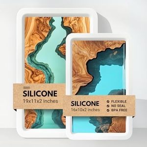 Alaskey® Large Premium Rectangular Resin Table Silicone Mold 16"x10" and 19"x11" | Durable, Reusable, No Seal Required | Large Epoxy Resin Mold for DIY River Table, Coffee Table, Cutting Board Crafts