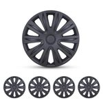 I1MOTOR 15'' Hubcaps Set of 4 Wheel Rim Cover Universal R15 Hub Caps Replacement ABS Material Exterior Accessories for Car Pickup Truck SUV (15-Inch, Matte Black)