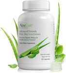 AloeCure Organic Aloe Vera Capsules, 130,000mg Inner Aloe Leaf Equivelant per Serving, Support Gut Health & Digestive Comfort, Stomach Acid Buffer, Natural Immune Supplement, Aloin Free, 60 Capsules