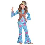 amscan 9903533 - Kids 1960's Flower Power Hippie Girls Fancy Dress Costume Age: 8-10 Years