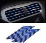 20 PCS Car Air Conditioner Decoration Strip, DIY Air Vent Outlet Trim Strip Bendable Car Interior Accessories, Car Molding Strip for Most Air Vent Outlet (Blue)