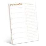 Meal Planner and Grocery List Magnet Pad for Fridge with 52 Undated Sheets | 6.5"*8.5" Magnetic Weekly Meal Planning Pad for Fridge with Shopping List - Golden