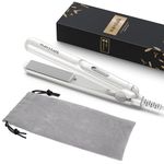 Wavytalk Mini Flat Iron 0.7 Inch Ceramic Mini Hair Straightener - Small Flat Irons for Short Hair, Curls Bangs, Travel Friendly (White)