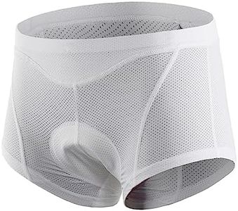 Oimzzr Women Bike Underwear 3D Gel Padded Bicycle Briefs MTB Cycling Biking Underwear Shorts White XXL