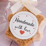 120 x Handmade With Love Sticker, Small Business Sticker, Handmade Business, Handmade Packaging Labels, 1.6" Bakery Round Stickers, Support Small Business