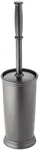 mDesign Toilet Bowl Brush and Holder - Covered Bathroom Toilet Brush - Standing Toilet Bowl Scrubber in Modern Holder - Space Saving, Deep Cleaning Brush for Toilet - Hyde Collection - Charcoal Gray