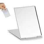 Ultra-Slim Portable Folding Mirror Small Mirror ,Compact Mirror,Aluminum Shell, Easy to Carry Travel Makeup Mirror, Desktop Folding Mirror Vanity Mirror Pocket Mirror (8.4*5.6cm, Aluminum Shell)