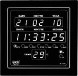 Ajanta Quartz OLC - 302 Plastic Abstract Digital LED Square Wall Clock (White, 25.4 cm x 25.4 cm x 3.5 cm)