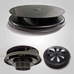 LOW PROFILE BLACK VAN ROOF AIR DUCT VENT VENTILATOR HORSEBOX CARAVAN DOG BUS 4X4 WIND DRIVEN ROTATING VENT