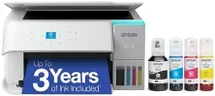 Epson EcoTank ET-2980 Wireless All-in-One Color Supertank Printer with up to 3 Years of Ink, Refillable Tanks, Perfect for Home, 15 PPM, 1.44" Color Screen, Auto 2-Sided Printing - White