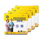 Friends Classic Adult Diapers Pants Style - 40 Count (Large) with odour lock and Anti-Bacterial Absorbent Core