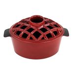 Achla Designs Minuteman International T-50-R 2.2-Quart Enamel Steamer, Lattice Top