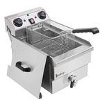 Winado 12.5QT Electric Deep Fryer with Time Control & Oil Filtration, 11.8L Countertop Stainless Steel w/Temperature Control & Basket & Lid Frying Machine, for Home & Commercial 1700W 60Hz 110V