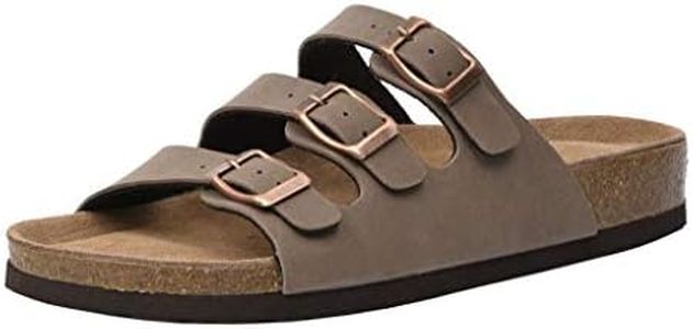 CUSHIONAIRE Women's Lela Cork footbed Sandal with +Comfort, BROWN 6 W