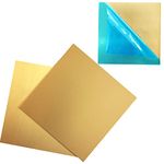 2 Pcs Brass Sheet, 6" x 6", 28 Gauge(0.3mm) Thickness, No Scratches, Film Attached Brass Plates