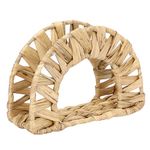 BSTKEY Natural Water Hyacinth Napkin Holder, Hand Woven Wicker Napkin Stand Tissue Paper Rack Napkin Organizer Holder for Kitchen Restaurant Countertop