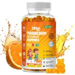 Magnesium Glycinate Gummies 100mg for Kids, Calm Magnesium Gummies for Sleep, Relaxation, Brain, Focus, Bone, No Melatonin, Gluten Free, Non GMO, Vegan, 60 Gummies (1)