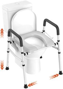 WAYES Raised Toilet Seat with Handles, 400lbs Heavy Duty Commode Chair with Safety Frame, Elevated Riser with Adjustable Height for Seniors, Elderly, Handicap, Disabled and Pregnant