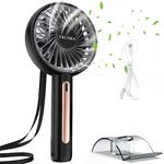 VKUSRA Handheld Fan Rechargeable, Mini Fan Hand Held Fans with 4 Speeds & Built-in 2000mAh Battery, Portable Fan USB Desk Fan with Cellphone Stand & Adjustable Angle for Travel Home Office Outdoor