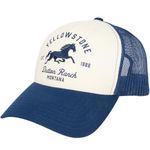 Concept One Yellowstone Unisex-Adult Trucker Hat - Officially Licensed, Curved Brim, Adjustable Snapback, Embroidered Emblem Blue