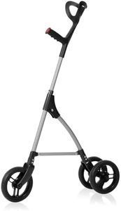 DAILYLIFE Rollator Walker for Seniors & Caregivers - Steerable Cane with 7.5" Wheels, Adjustable Height, Folding Design, Lightweight Aluminum Frame - White