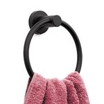 Marmolux - Matt Black Towel Ring for Bathroom | Hand Towel Holder for Bathroom Towel Storage | Wall Mounted Heavy Duty Modern Stainless Steel Towel Rack for bathroom | Bathroom Towel Holder Accessory