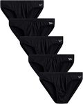 Reebok Men's Underwear - Low-Rise Quick Dry Performance Briefs (5 Pack), Size Medium, All Black