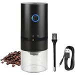 BeanZeek Rechargeable Coffee Bean Grinder with Ceramic Conical Burr Mill, One Click Operation, 5 Adjustable Grind Settings, Airtight Bottom Canister