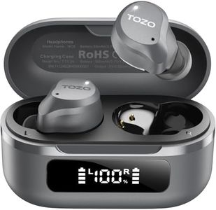 TOZO NC9 Hybrid Active Noise Cancelling Wireless Earbuds, 6 Mics ENC Clear Call, IPX8 Waterproof, in Ear Bluetooth 5.3 Headphones Stereo Bass Ear Buds 60H Playtime with LED Display 32 EQs via APP