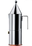 Alessi LA CONICA ESPRESSO COFFEE MAKER, 6 CUP, Silver