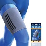 Thigh support sleeve by Kedley | Elastic compression band ideal for pulled hamstring, strained or bruised muscles, quad injuries Medium/Large