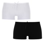 You&New 2x Ladies Underwear Short Boxer Multipack Black White Mixed Knickers Pants Briefs, Boy Shorts Cotton Rich Underwear for Women (Large, Black White)