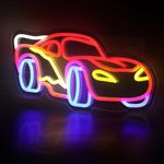 Car Model Neon Sign Game LED Neon Light Sign USB Power Personalized LED Neon Signs Letters Neon Lights for Boys Bedroom Gaming Room Wall Decor