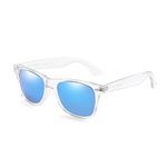 Long Keeper Polarised Sunglasses For Men Women Retro Sunglasses Unisex Original Classic Original Sun Glasses For Driving Fishing Outdoor Activities (Transparent Blue)