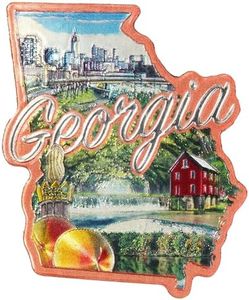 Premium Georgia State Magnet, Collectible Souvenir Accessory for Fride, Whiteboard and More, Approximately 2 Inches