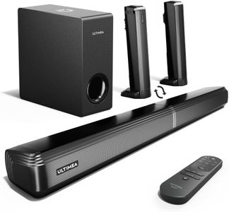 ULTIMEA 4.1ch Sound Bar with Subwoofer – 200W Bluetooth, Detachable, Bass Adjustable, ARC/Optical/Aux