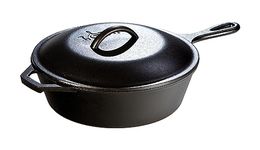 Lodge L8CF3 Cast Iron Pre-Seasoned Covered Chicken Fryer, 3.2-Quart, Black