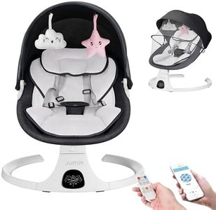 Baby Swings for Infants to Toddler Electric Baby Swing with 5-Speed 3-Seat Positions 5-Point Carabiner,with Bluetooth Music 10-Preset Melodies, Indoor and Outdoor use (Black)