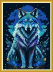 Artxfovy Stamped Cross Stitch Kits Beginners Full Range of Embroidery Starter Kits for Adults Printed Cross Stitching DIY Needlepoint Kit 11CT- Wolf King 15.7x19.7 inch