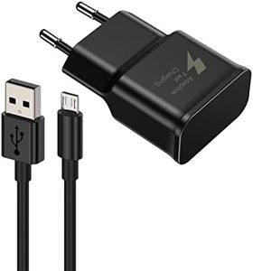 HECHOBO Caricatore Rapido 15W e Cavo Micro USB per Samsung S7 S6 S6EDGE S4 J1 J3 J5 S5 A5 A7 A8, Xiaomi Redmi 9C 9A 10A 9AT, Huawei 10 Lite P8 Lite Y5, Smartphone, Caricabatterie Micro USB 2M Cavi